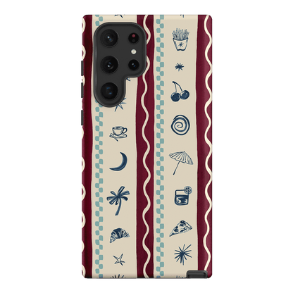 Summer Snacks Burgundy Printed Phone Cases Samsung Galaxy S22 Ultra / Armoured by Charlie Taylor - The Dairy
