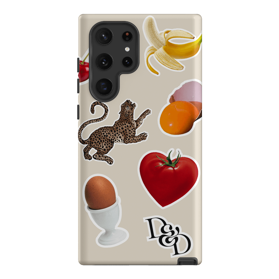 Sunday Stickers Cream Printed Phone Cases Samsung Galaxy S22 Ultra / Armoured by Desmond & Dempsey - The Dairy