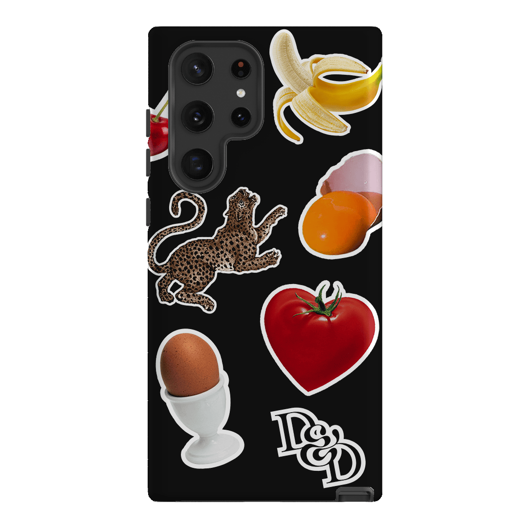 Sunday Stickers Black Printed Phone Cases by Desmond & Dempsey - The Dairy