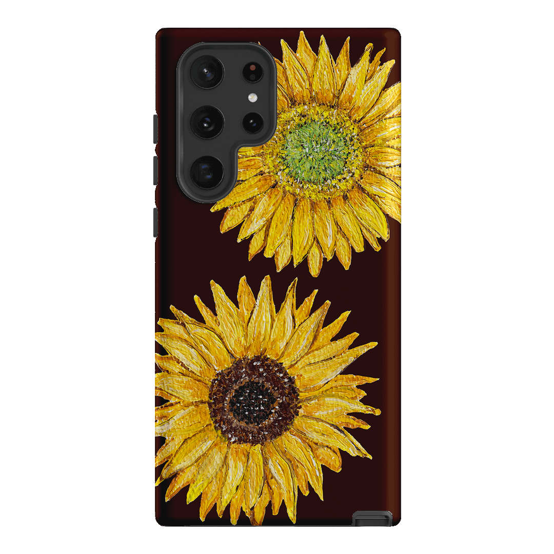 Sunflower Brown Printed Phone Cases Samsung Galaxy S22 Ultra / Armoured by BG. Studio - The Dairy