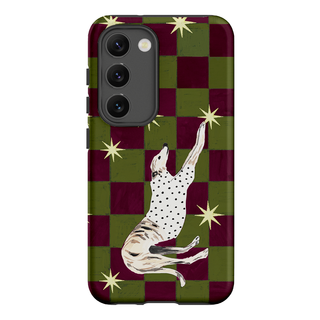 Check Greyhound Green Printed Phone Cases Samsung Galaxy S23 / Armoured by Lisa Hu - The Dairy
