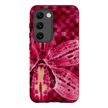 Check Orchid Printed Phone Cases Samsung Galaxy S23 / Armoured by Sally Hungerford - The Dairy