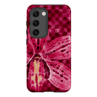 Check Orchid Printed Phone Cases Samsung Galaxy S23 / Armoured by Sally Hungerford - The Dairy