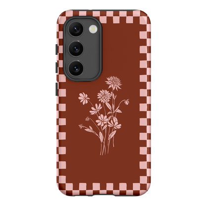 Dahlia Check Printed Phone Cases Samsung Galaxy S23 / Armoured by Typoflora - The Dairy
