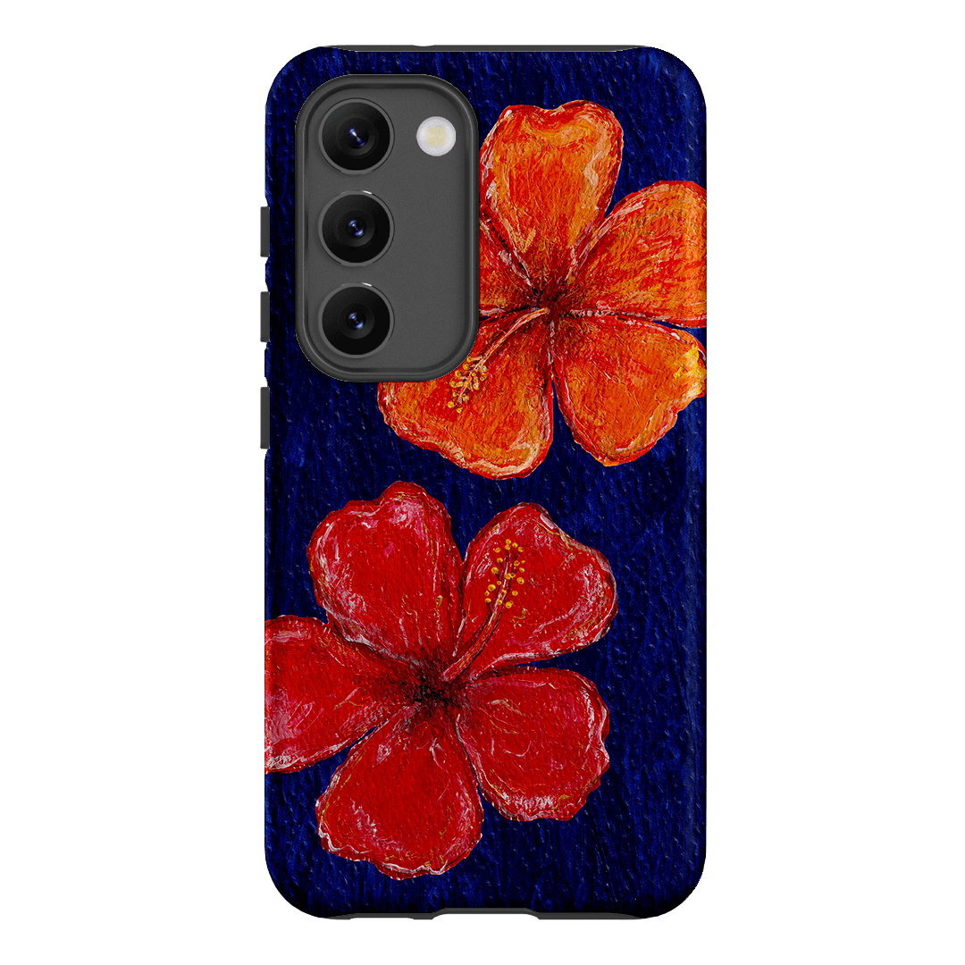 Hibiscus Flower Deep Blue Printed Phone Cases Samsung Galaxy S23 / Armoured by BG. Studio - The Dairy