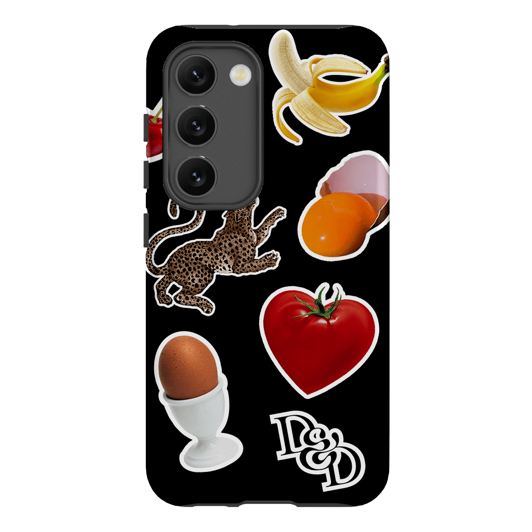 Sunday Stickers Black Printed Phone Cases by Desmond & Dempsey - The Dairy