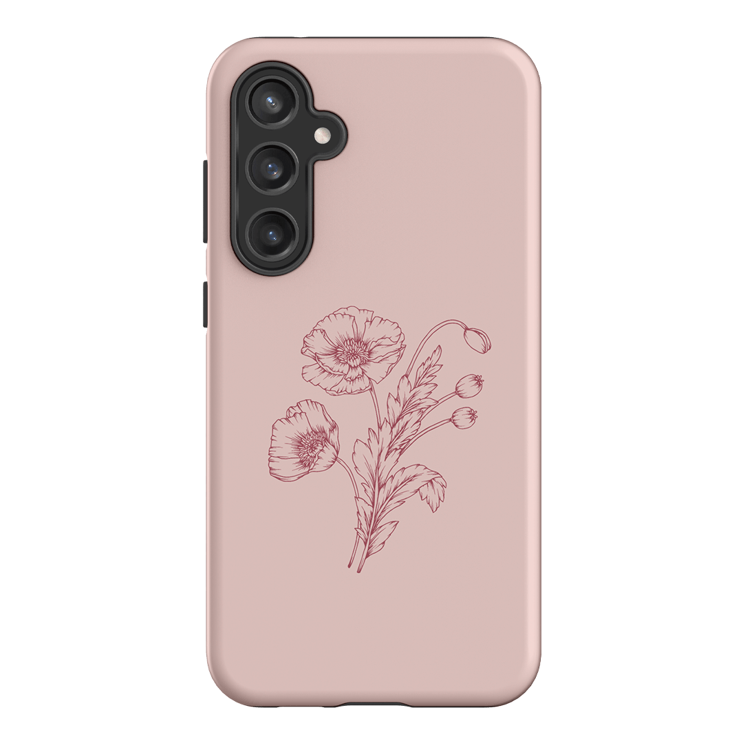 Blush Poppies Printed Phone Cases Samsung Galaxy S23 FE / Armoured by Typoflora - The Dairy