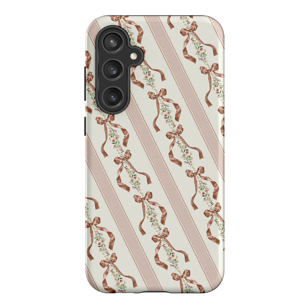 Bow Stripe Printed Phone Cases Samsung Galaxy S23 FE / Armoured by Veronica Tucker - The Dairy