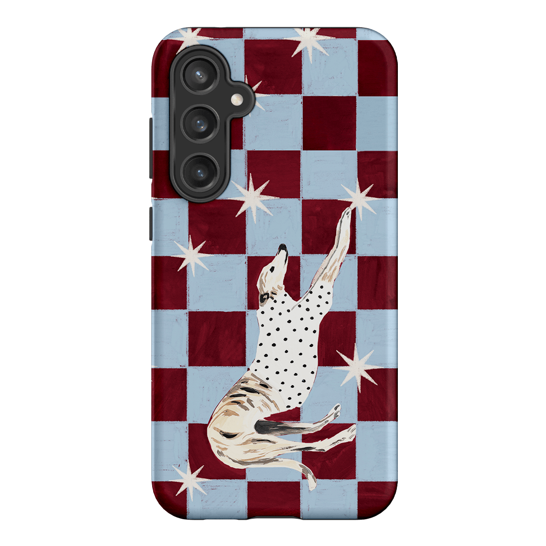 Check Greyhound Blue Printed Phone Cases Samsung Galaxy S23 FE / Armoured by Lisa Hu - The Dairy
