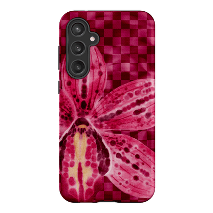 Check Orchid Printed Phone Cases Samsung Galaxy S23 FE / Armoured by Sally Hungerford - The Dairy