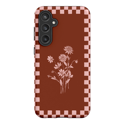 Dahlia Check Printed Phone Cases Samsung Galaxy S23 FE / Armoured by Typoflora - The Dairy