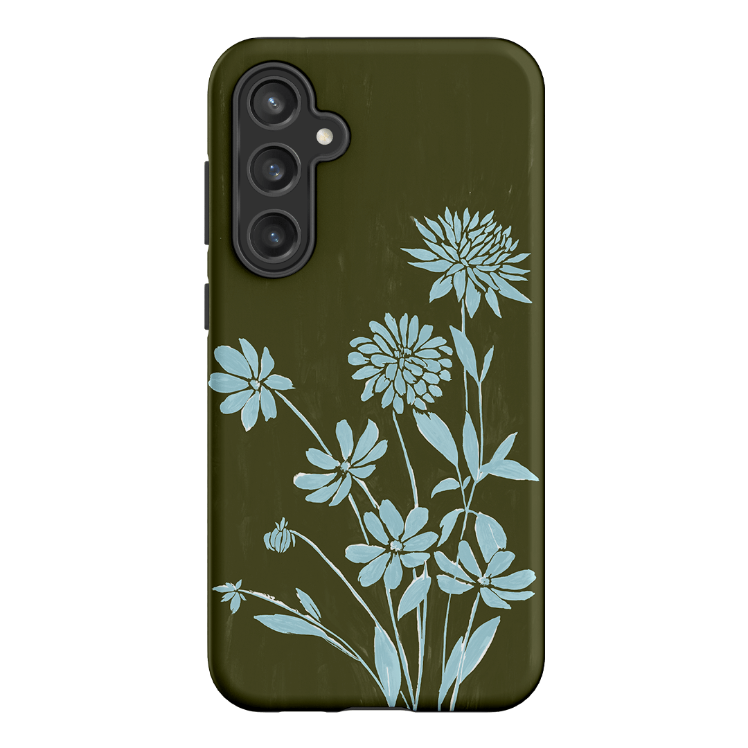 Dahlia Khaki Printed Phone Cases Samsung Galaxy S23 FE / Armoured by Typoflora - The Dairy