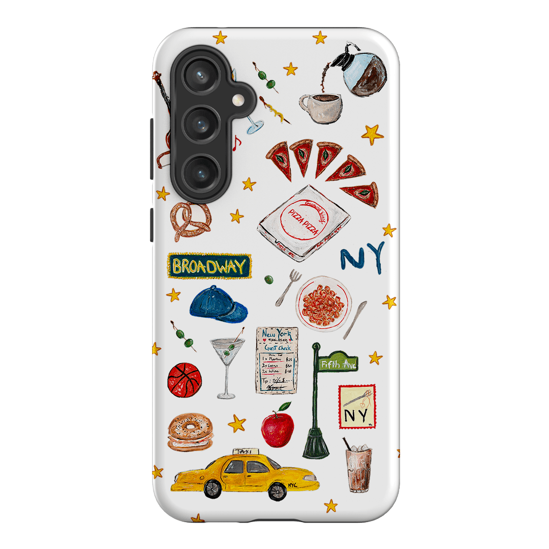 NYC White Printed Phone Cases Samsung Galaxy S23 FE / Armoured by BG. Studio - The Dairy