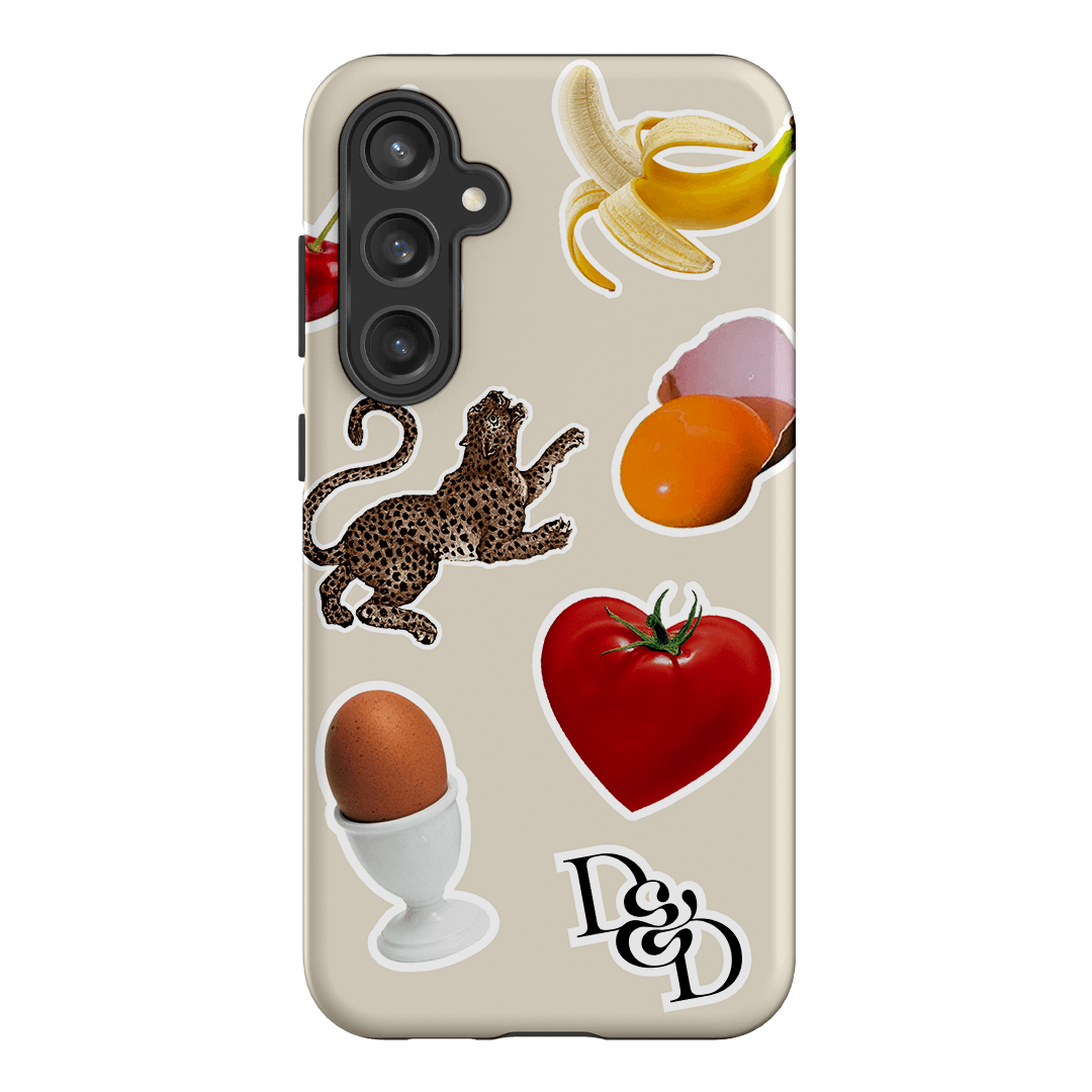 Sunday Stickers Cream Printed Phone Cases Samsung Galaxy S23 FE / Armoured by Desmond & Dempsey - The Dairy