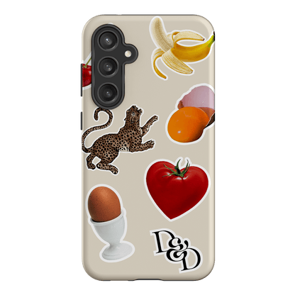 Sunday Stickers Cream Printed Phone Cases Samsung Galaxy S23 FE / Armoured by Desmond & Dempsey - The Dairy