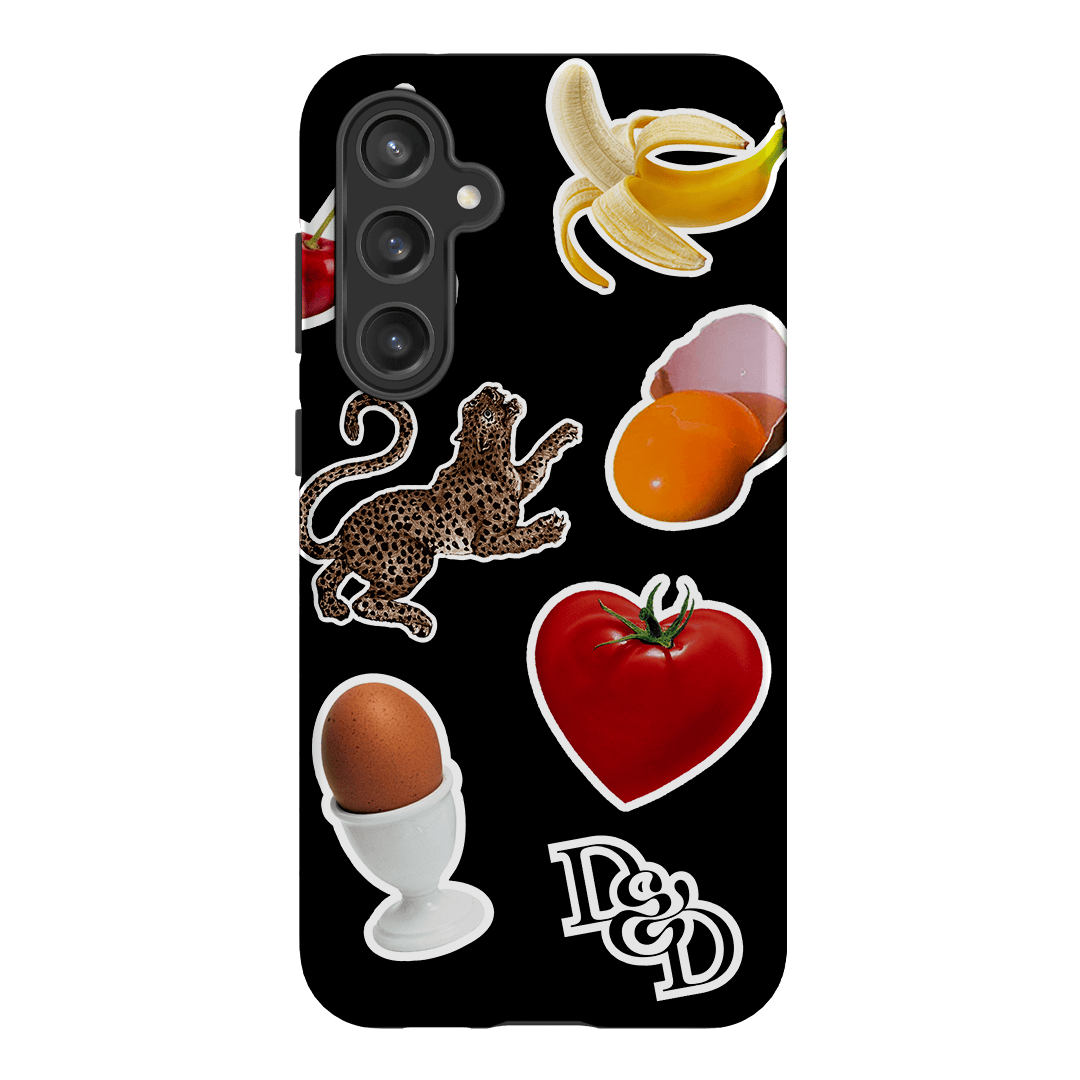 Sunday Stickers Black Printed Phone Cases by Desmond & Dempsey - The Dairy