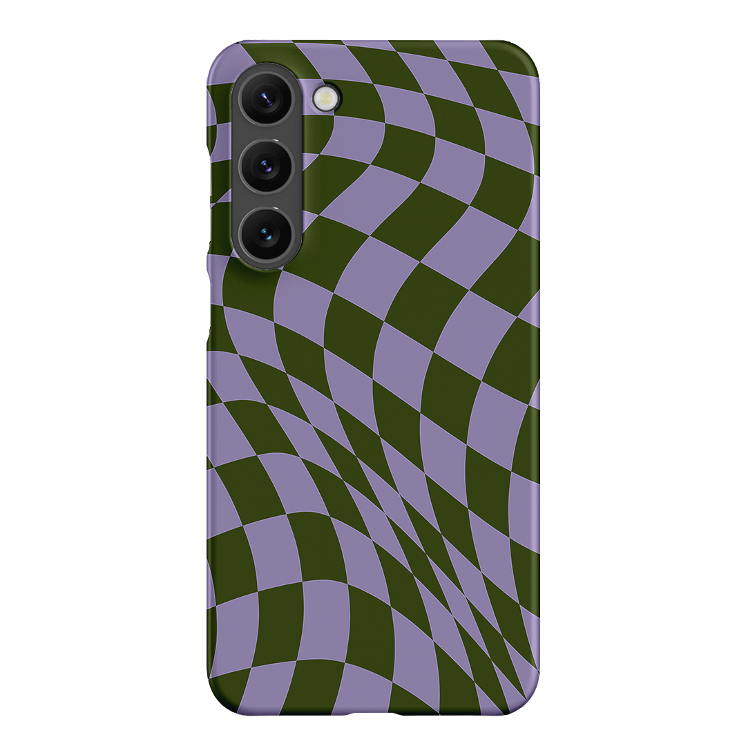 Wavy Check Forest on Lilac Matte Case Matte Phone Cases Samsung Galaxy S23 Plus / Snap by The Dairy - The Dairy