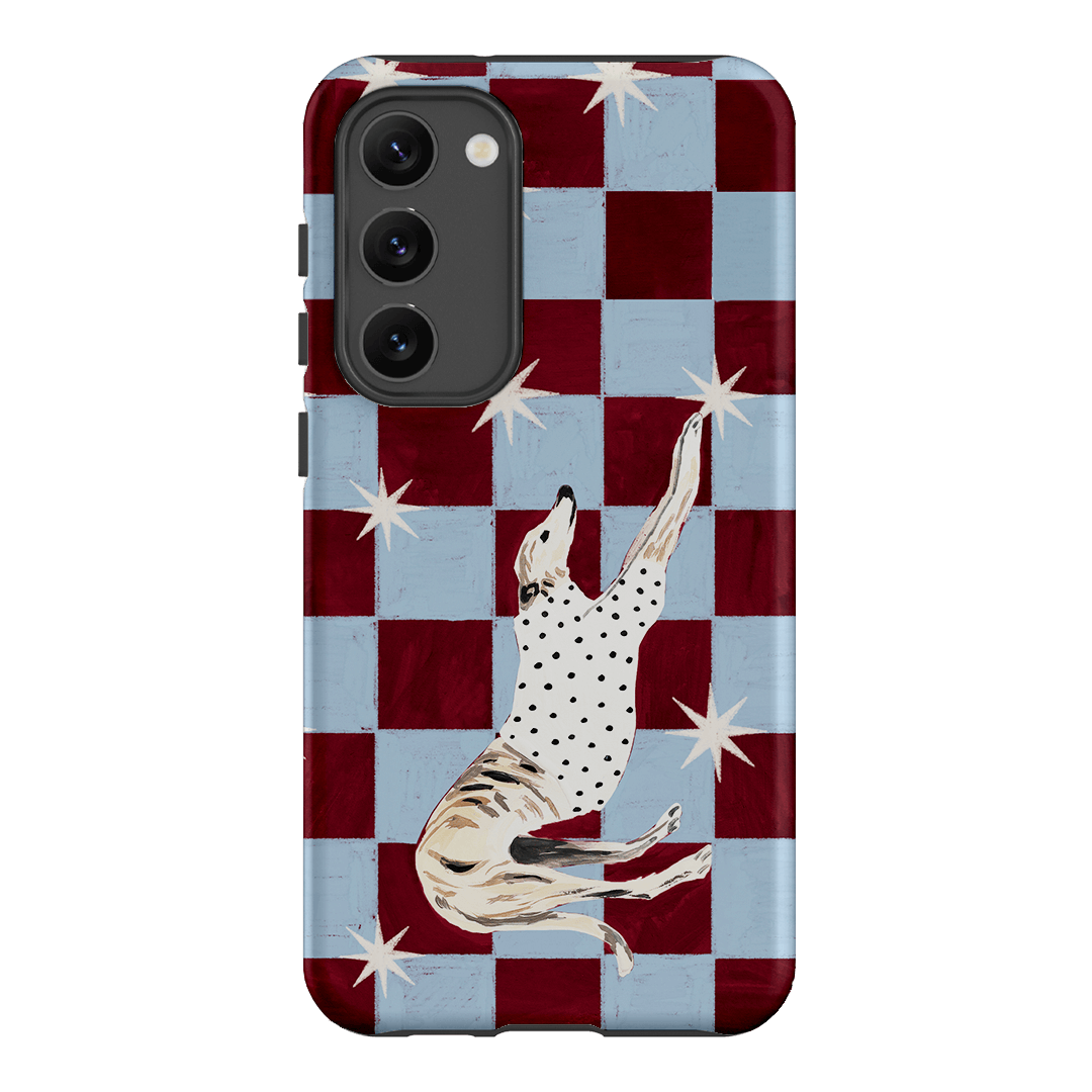 Check Greyhound Blue Printed Phone Cases Samsung Galaxy S23 Plus / Armoured by Lisa Hu - The Dairy