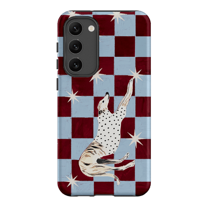 Check Greyhound Blue Printed Phone Cases Samsung Galaxy S23 Plus / Armoured by Lisa Hu - The Dairy