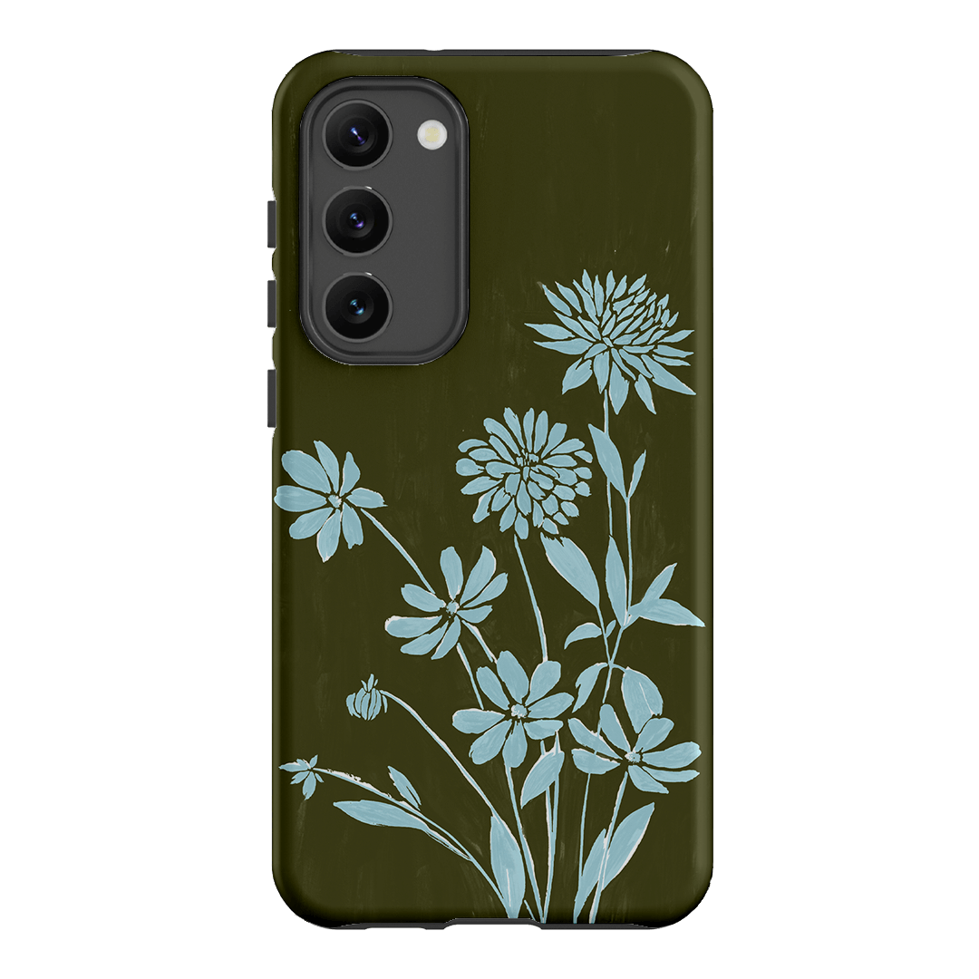 Dahlia Khaki Printed Phone Cases Samsung Galaxy S23 Plus / Armoured by Typoflora - The Dairy
