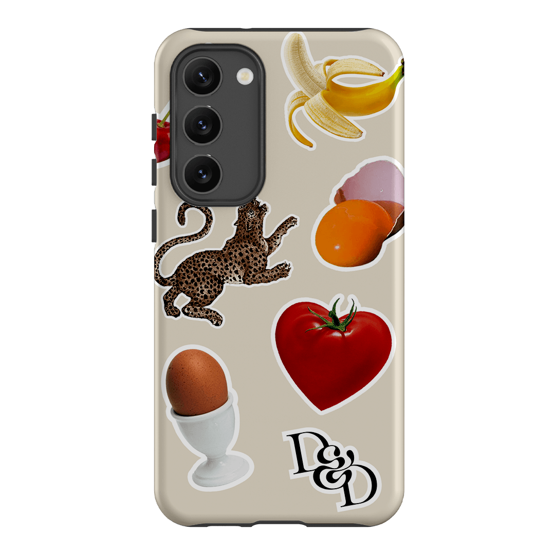 Sunday Stickers Cream Printed Phone Cases Samsung Galaxy S23 Plus / Armoured by Desmond & Dempsey - The Dairy