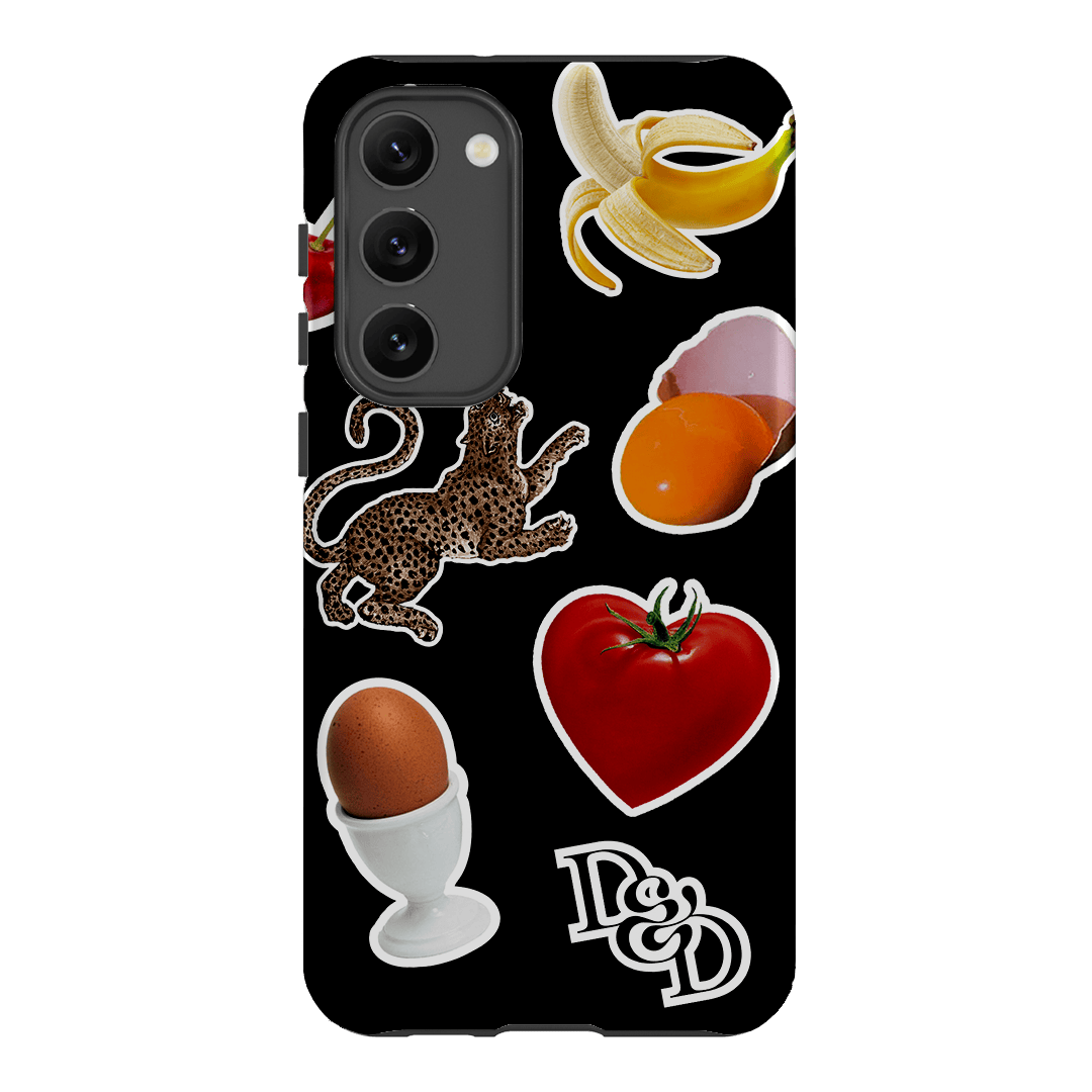 Sunday Stickers Black Printed Phone Cases by Desmond & Dempsey - The Dairy