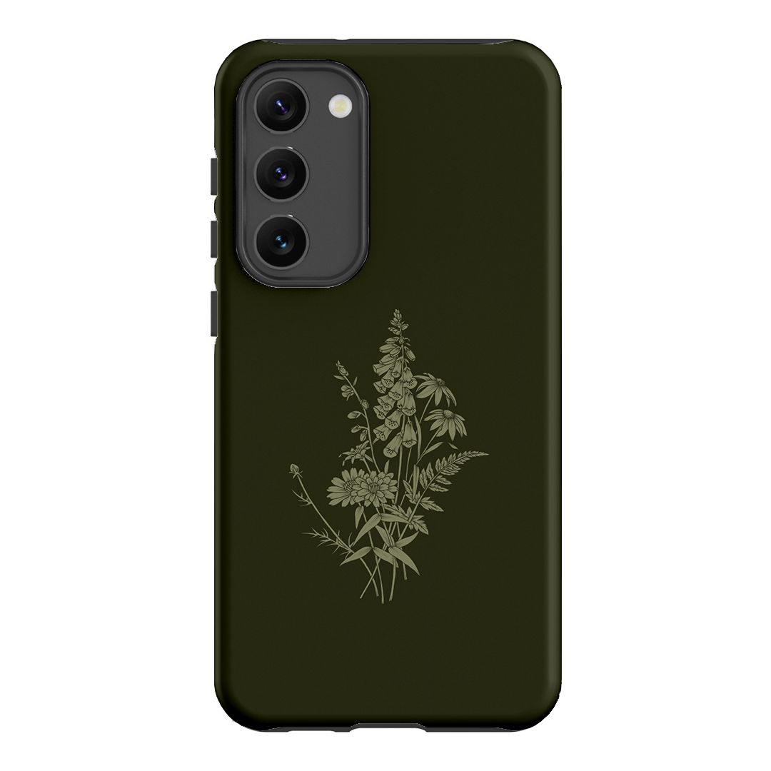 Wildflowers Olive Printed Phone Cases Samsung Galaxy S23 Plus / Armoured by Typoflora - The Dairy