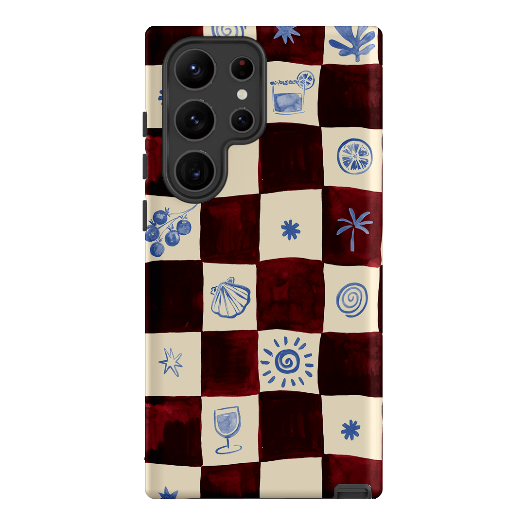 Afternoon Mezze Maroon Printed Phone Cases Samsung Galaxy S23 Ultra / Armoured by Charlie Taylor - The Dairy