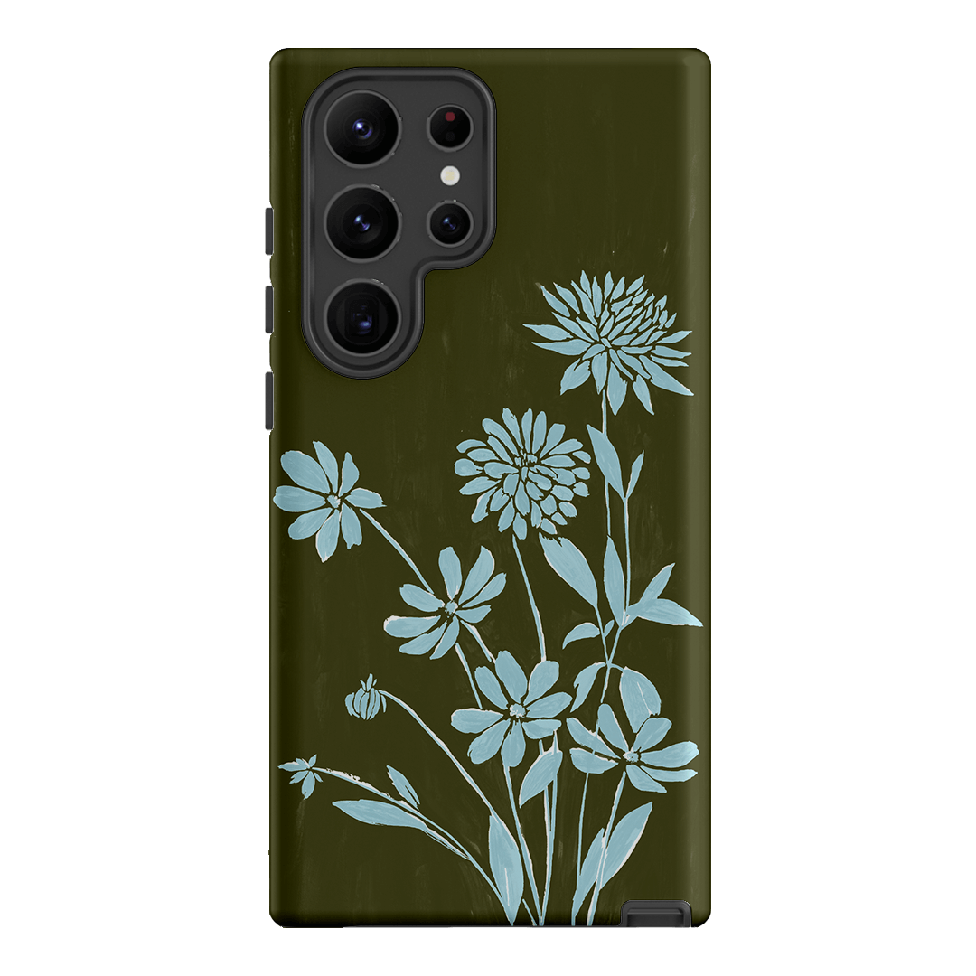 Dahlia Khaki Printed Phone Cases Samsung Galaxy S23 Ultra / Armoured by Typoflora - The Dairy