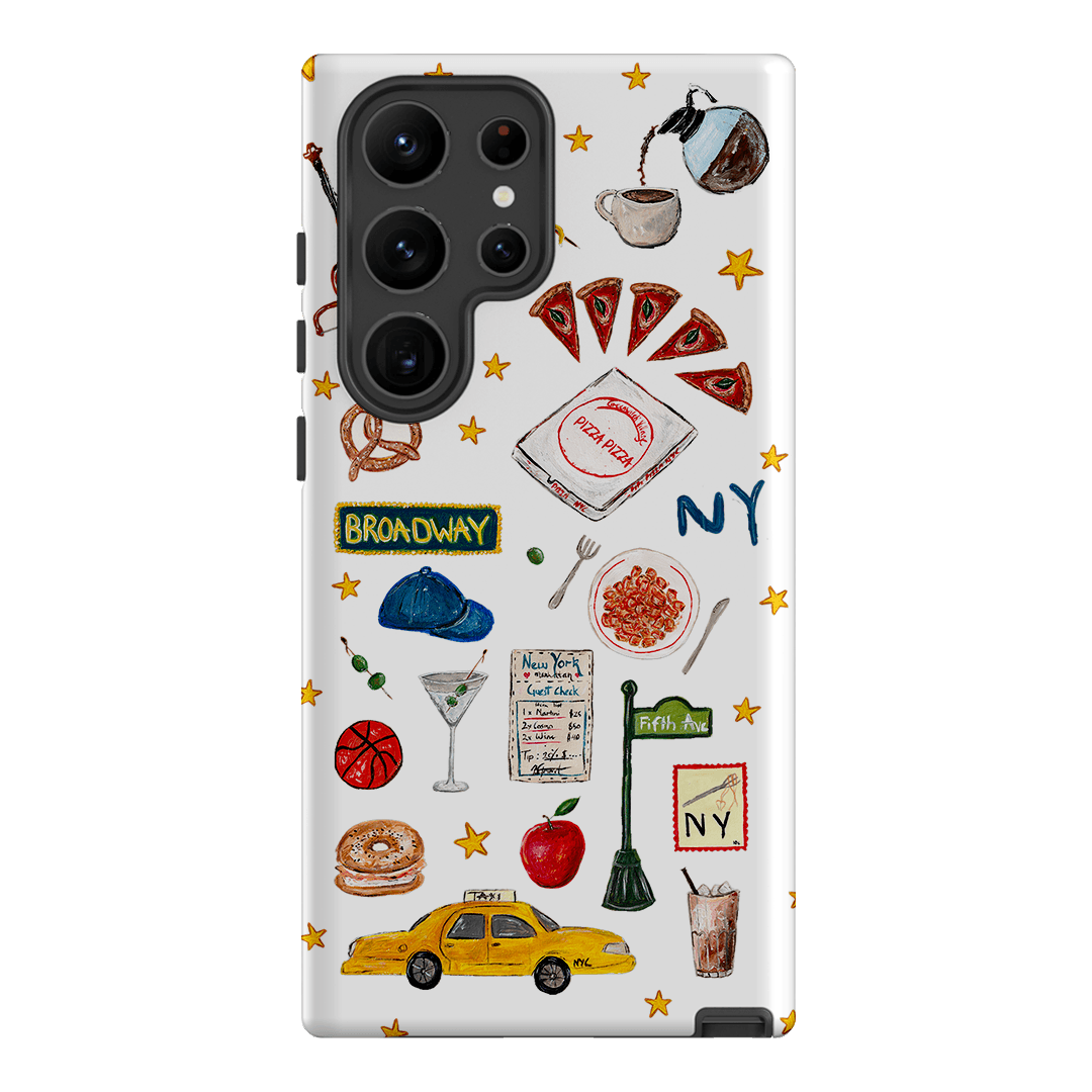 NYC White Printed Phone Cases Samsung Galaxy S23 Ultra / Armoured by BG. Studio - The Dairy
