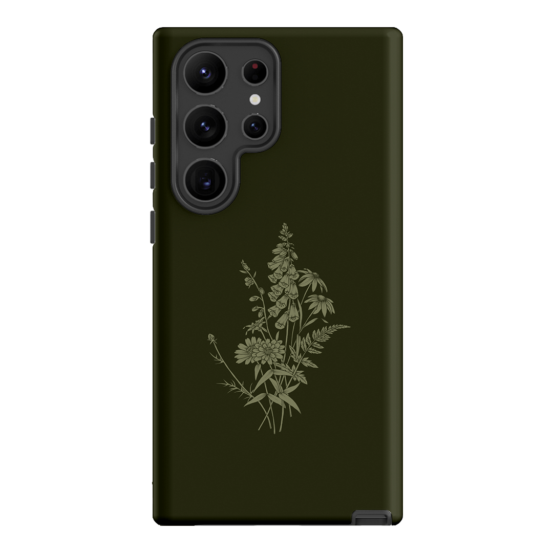 Wildflowers Olive Printed Phone Cases Samsung Galaxy S23 Ultra / Armoured by Typoflora - The Dairy