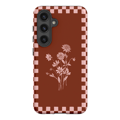 Dahlia Check Printed Phone Cases Samsung Galaxy S24 / Armoured by Typoflora - The Dairy