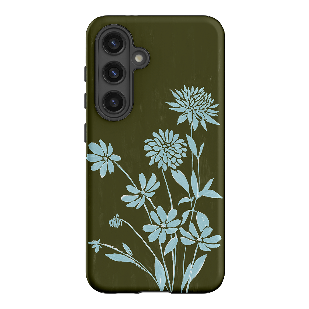 Dahlia Khaki Printed Phone Cases Samsung Galaxy S24 / Armoured by Typoflora - The Dairy