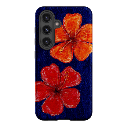 Hibiscus Flower Deep Blue Printed Phone Cases Samsung Galaxy S24 / Armoured by BG. Studio - The Dairy
