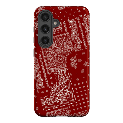 Paisley Crimson Printed Phone Cases Samsung Galaxy S24 / Armoured by The Dairy - The Dairy