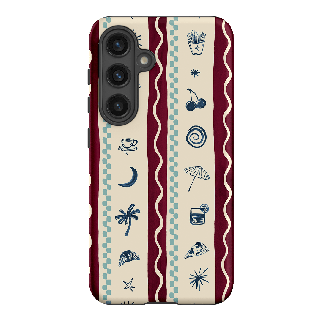 Summer Snacks Burgundy Printed Phone Cases Samsung Galaxy S24 / Armoured by Charlie Taylor - The Dairy