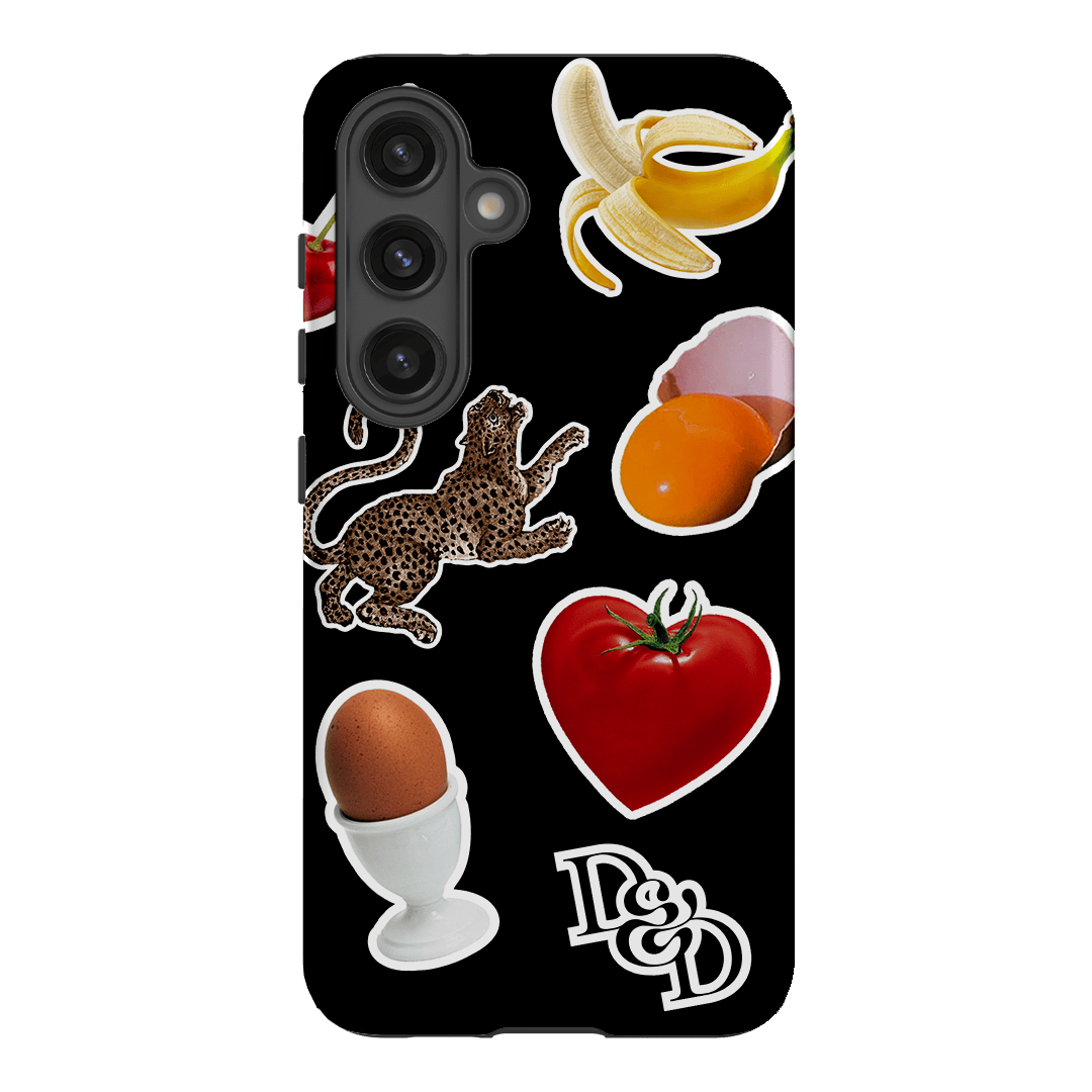 Sunday Stickers Black Printed Phone Cases by Desmond & Dempsey - The Dairy