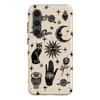 Astro Flash Beige Printed Phone Cases Samsung Galaxy S24 FE / Armoured by Veronica Tucker - The Dairy