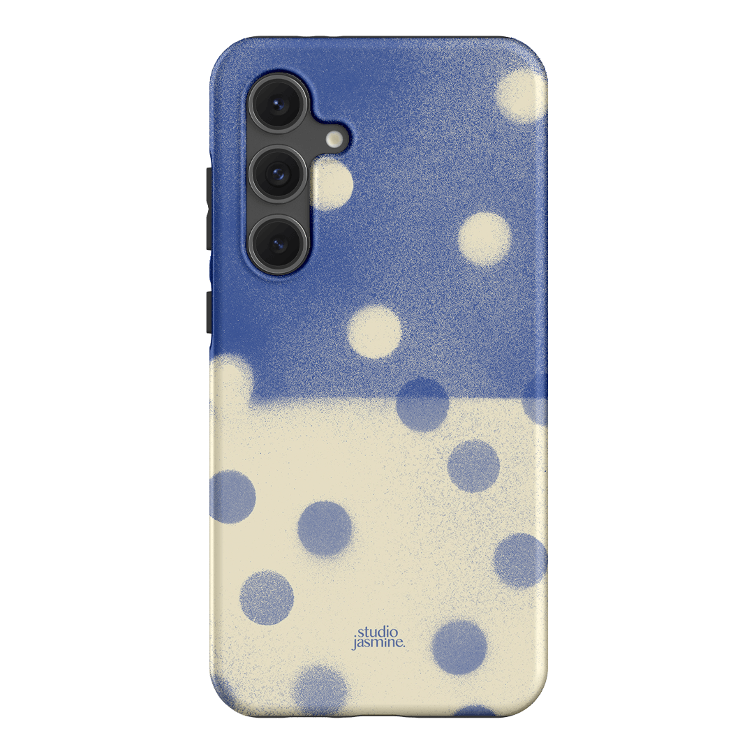 Bleu Polka Dot Printed Phone Cases Samsung Galaxy S24 FE / Armoured by Jasmine Dowling - The Dairy