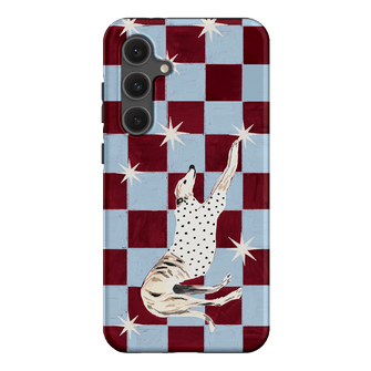 Check Greyhound Blue Printed Phone Cases Samsung Galaxy S24 FE / Armoured by Lisa Hu - The Dairy