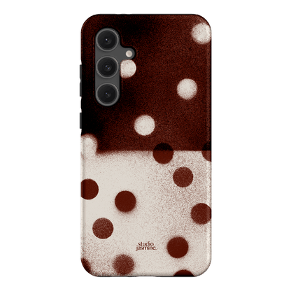 Espresso Polka Dot Printed Phone Cases Samsung Galaxy S24 FE / Armoured by Jasmine Dowling - The Dairy