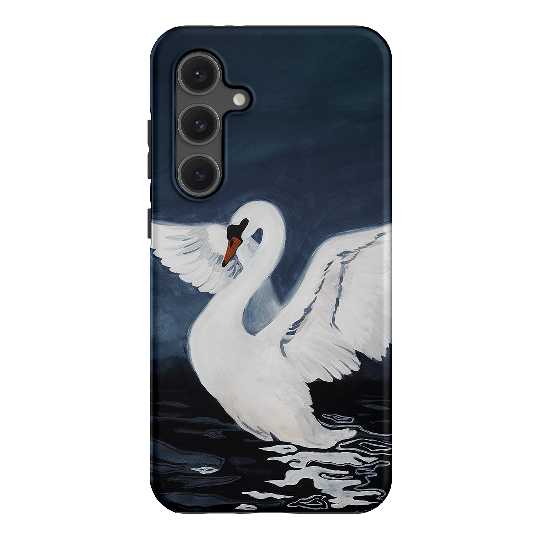 Midnight Swan Printed Phone Cases Samsung Galaxy S24 FE / Armoured by Lisa Hu - The Dairy