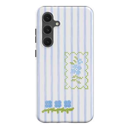 Patchwork Blue Printed Phone Cases Samsung Galaxy S24 FE / Armoured by Kayla Carr - The Dairy