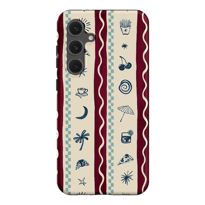 Summer Snacks Burgundy Printed Phone Cases Samsung Galaxy S24 FE / Armoured by Charlie Taylor - The Dairy