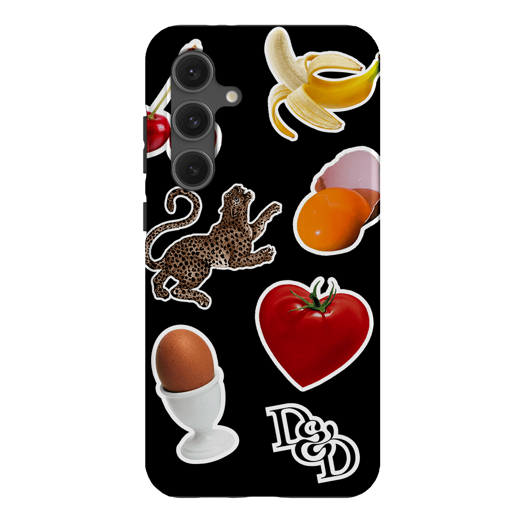 Sunday Stickers Black Printed Phone Cases by Desmond & Dempsey - The Dairy