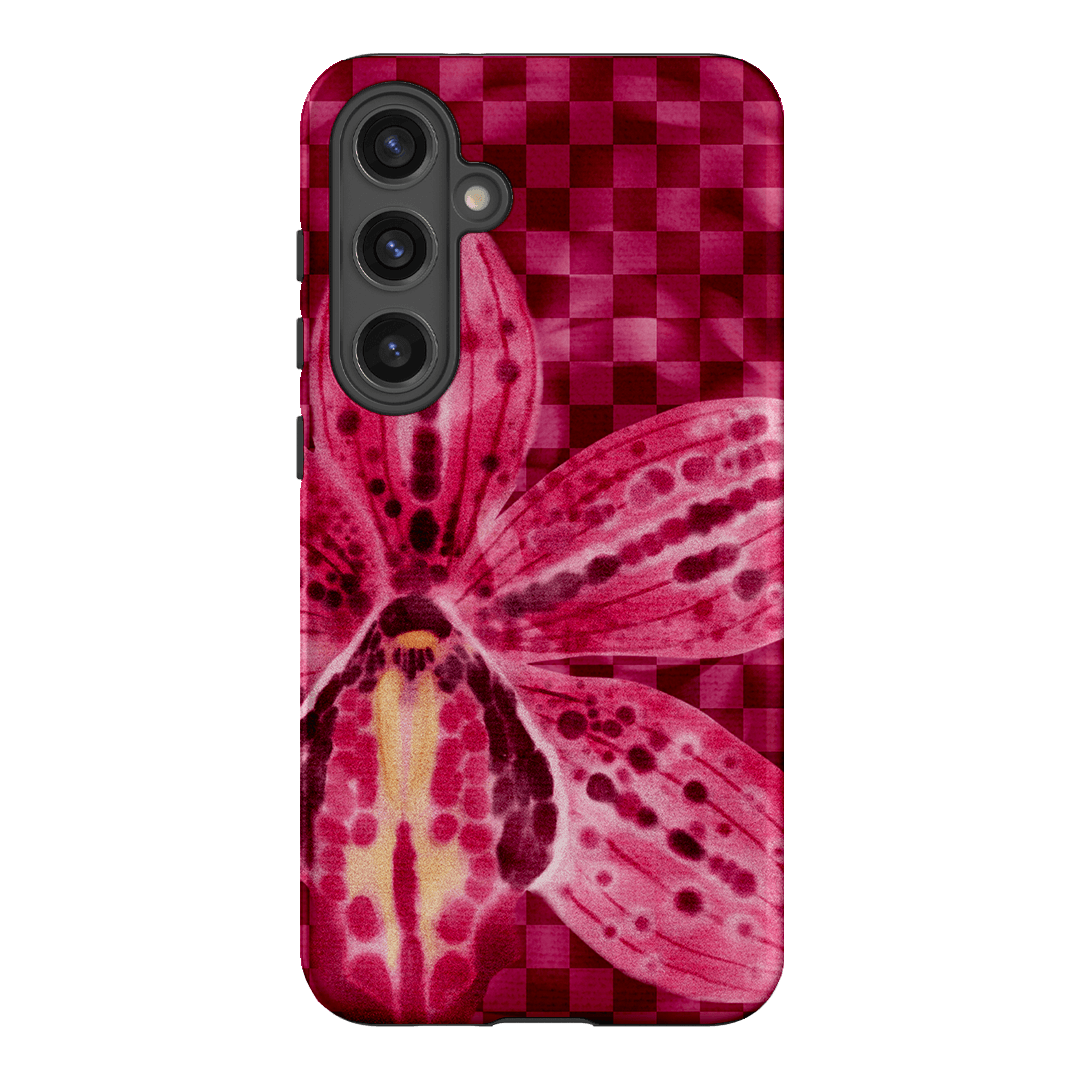 Check Orchid Printed Phone Cases Samsung Galaxy S24 Plus / Armoured by Sally Hungerford - The Dairy
