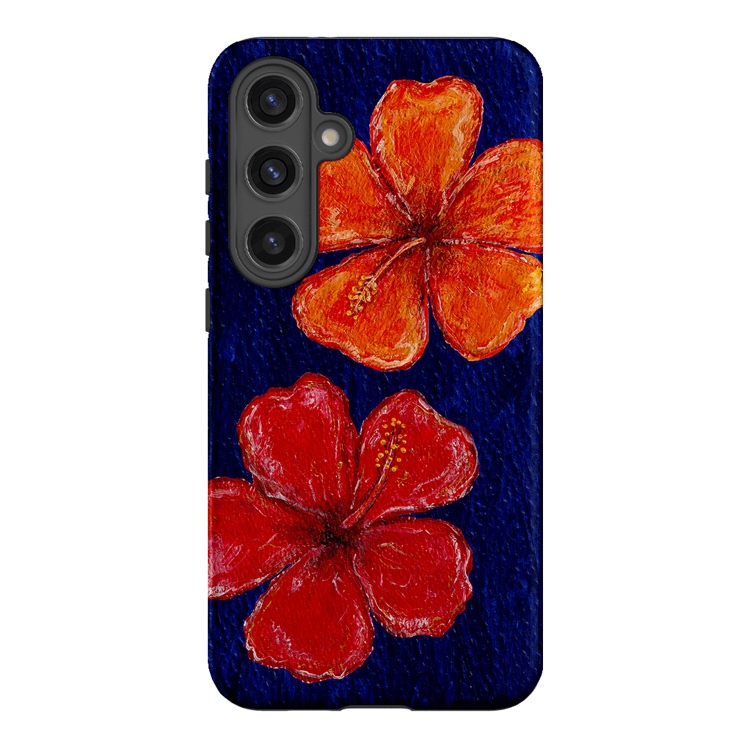 Hibiscus Flower Deep Blue Printed Phone Cases Samsung Galaxy S24 Plus / Armoured by BG. Studio - The Dairy