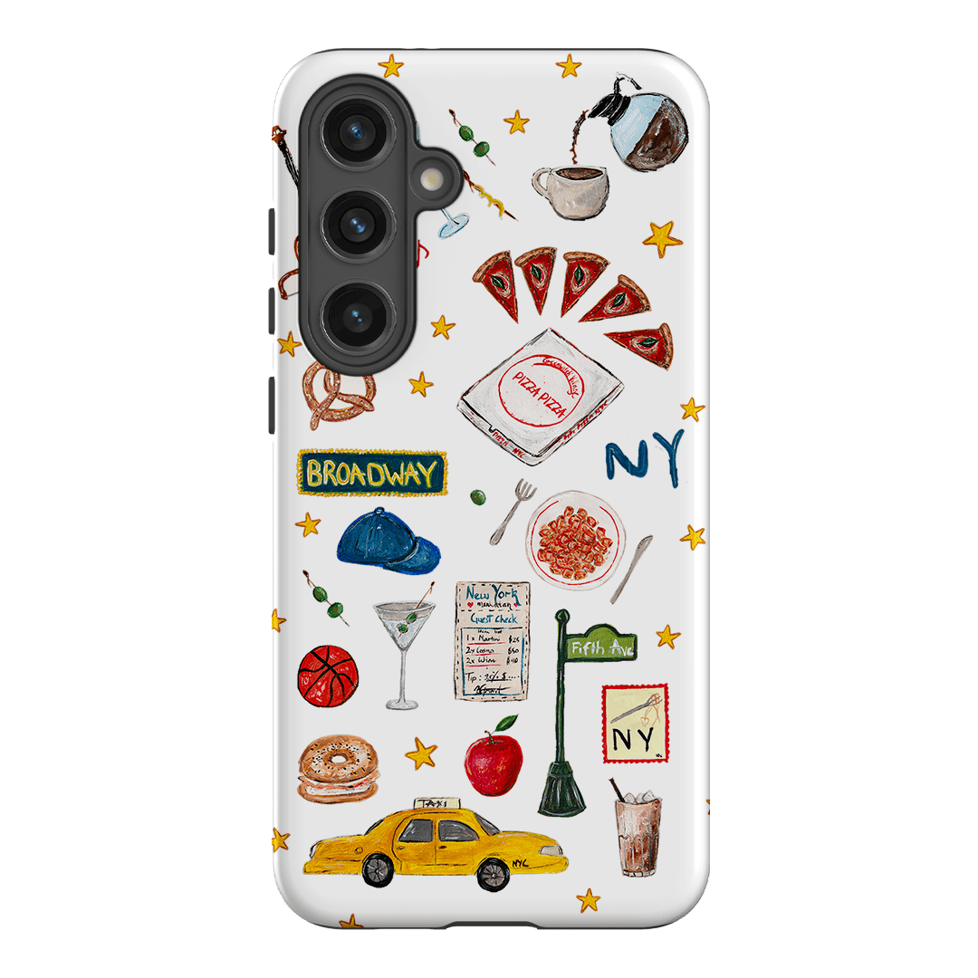 NYC White Printed Phone Cases Samsung Galaxy S24 Plus / Armoured by BG. Studio - The Dairy