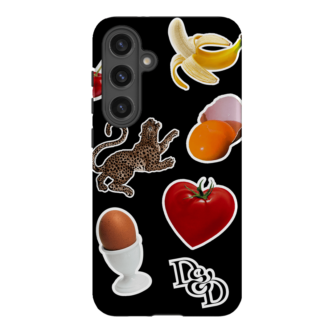 Sunday Stickers Black Printed Phone Cases by Desmond & Dempsey - The Dairy