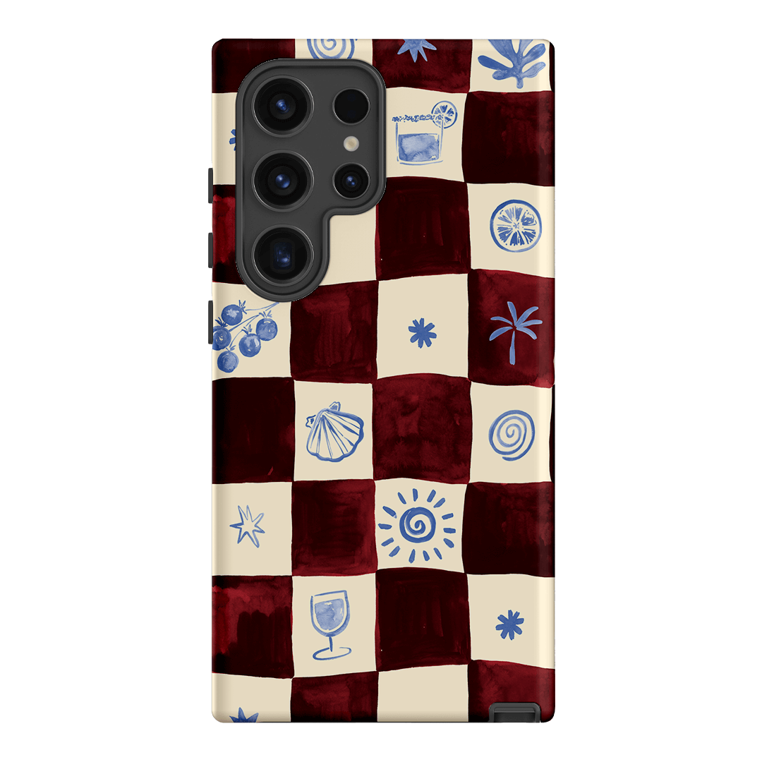 Afternoon Mezze Maroon Printed Phone Cases Samsung Galaxy S24 Ultra / Armoured by Charlie Taylor - The Dairy
